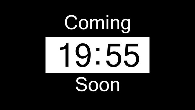20 minutes countdown animation text coming soon 