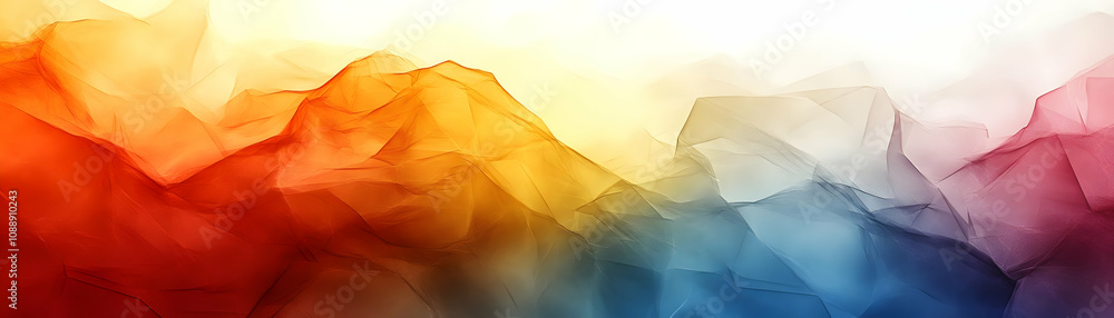 Poster abstract colorful mountain range background with smooth color transitions.