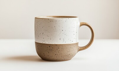 A coffee mug, kitchenware element, minimalist style, neutral tones, isolated on white background