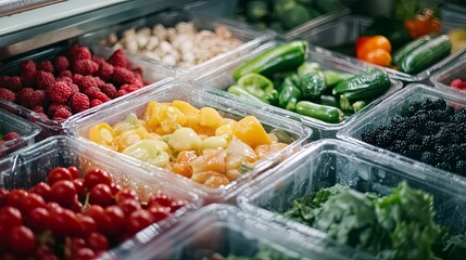 Fresh Produce Display in a Grocery Store