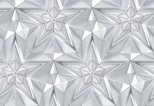 Abstract 3D Geometric Star Pattern for Modern Wallpaper Design