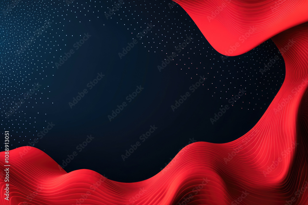 Poster dynamic red wave design abstract art digital background modern aesthetics visual composition creativ