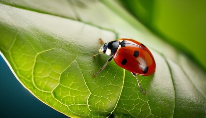 Fototapeta premium ladybug on the leaf