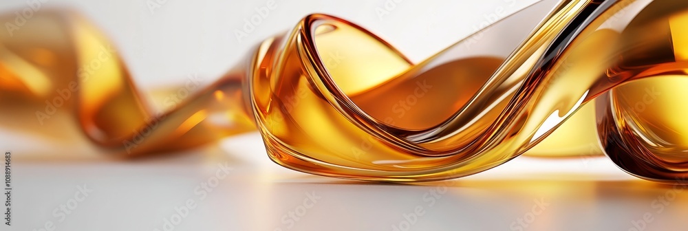 Poster abstract liquid gold swirls a minimalist design element on a white background with elegant curves
