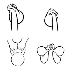 Kettlebell vector sketch icon isolated on background. Hand drawn Kettlebell icon.