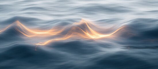 A serene view of shimmering water waves, capturing light in a tranquil setting.