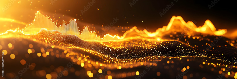 Poster abstract golden wave background for design projects.