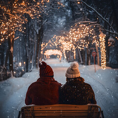 Winter in the city park