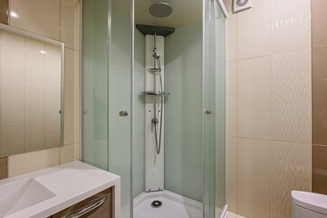 interior apartment room bathroom, sink, decorative elements, toilet. WC, sanitary unit, wash room