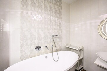 interior apartment room bathroom, sink, decorative elements, toilet. WC, sanitary unit, wash room
