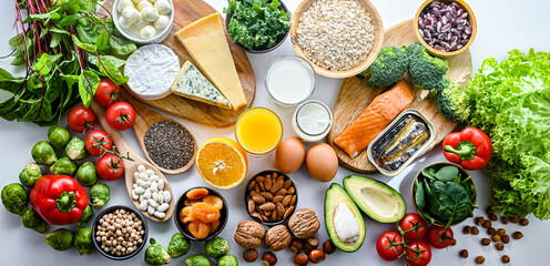 Food products recommended for osteoporosis and healthy bones