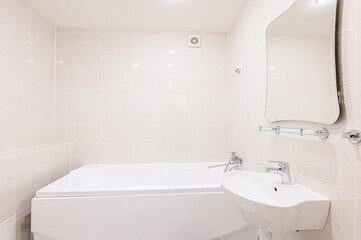 interior apartment room bathroom, sink, decorative elements, toilet. WC, sanitary unit, wash room