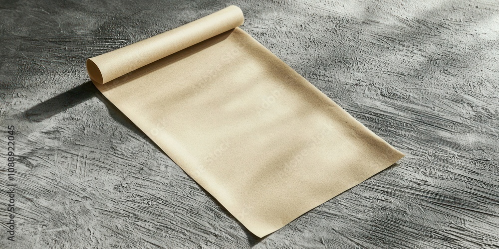 Aufkleber a realistic paper mockup with customizable text and graphics, set against a textured background