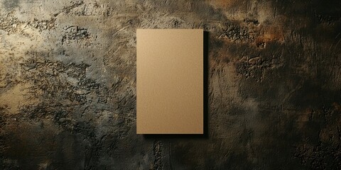 A realistic paper mockup with customizable text and graphics, set against a textured background