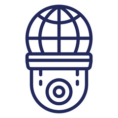 ip camera line icon on white