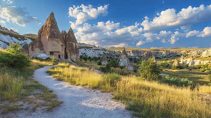 Cappadocia Landscape: Rock Formations and Cave Dwellings in Turkey