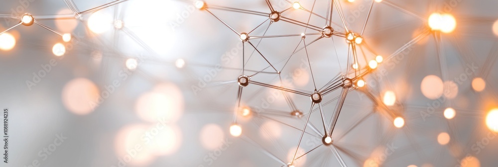 Aufkleber abstract representation of interconnected nodes and glowing lights, symbolizing technology and netwo