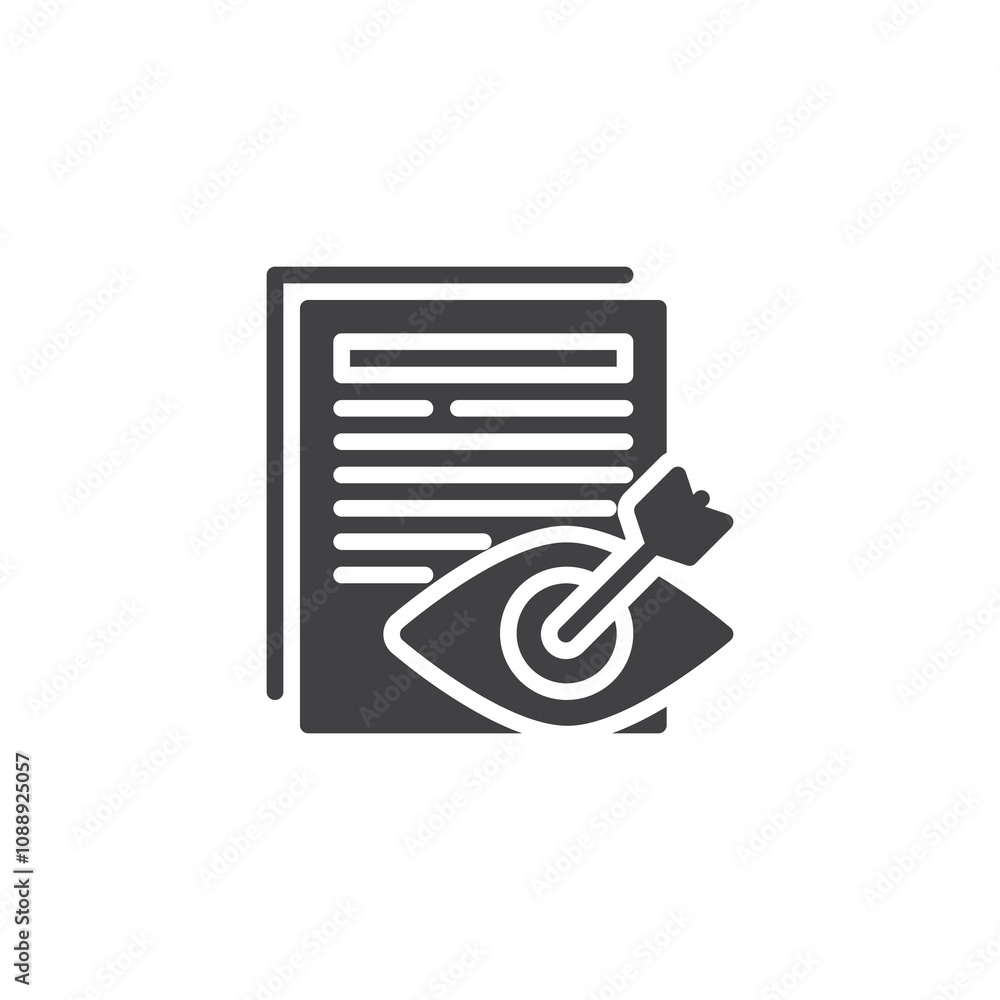 Poster document with eye target vector icon