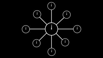 Meeting Time concepts. Intelligent Management Icon. Business meting icon. Business growth concept timetable clock icon animation. time management, organize meeting. Planning sales growth strategy. - Powered by Adobe