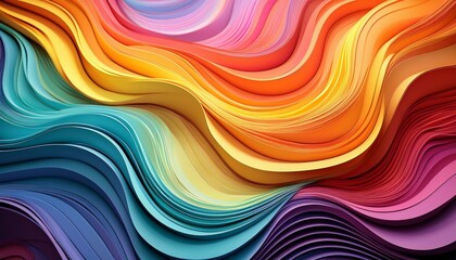Obraz premium colorful overlapping paper waves creating a vibrant abstract background