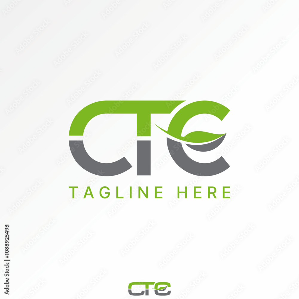 Poster logo design graphic concept creative premium vector stock image graphic initial ctc font connected w