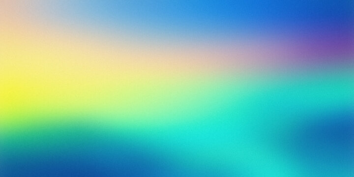 Fundo abstrato gradiente azul, amarelo, rosa, verde. Arte para cart&atilde;o, cartaz ,flyer, fundo de tela, prote&ccedil;&atilde;o de tela, Banner pra site, website. Ilustra&ccedil;&atilde;o, fundo texturizado, ruido. 