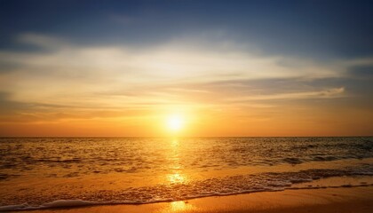 blur sun light with orange and yellow sunset beach texture background