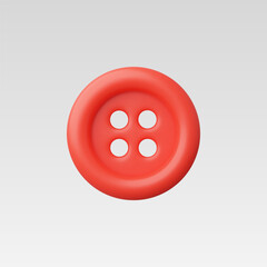 3d Realistic Large plastic clothes button vector illustration