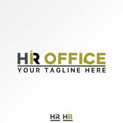 Logo design graphic concept creative premium vector stock image graphic word text HR Office font face hire people. Related to human resource monogram