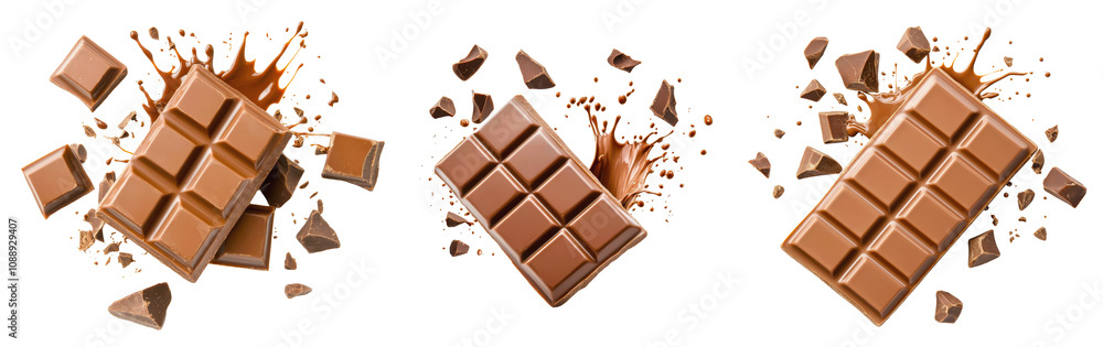 Aufkleber chocolate bars bursting with flavor and texture in a dynamic and engaging display of sweetness and i