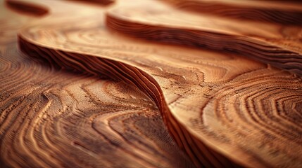 Abstract Close-Up of Richly Textured, Swirling Wood Grain