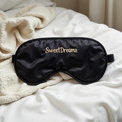 Naklejka premium A black sleep mask with the inscription 