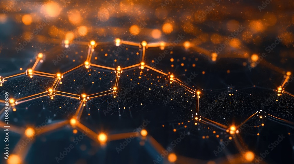 Aufkleber a detailed 3d rendering of graphene's hexagonal molecular grid, illustrating the futuristic possibil