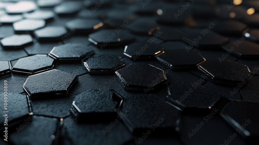 Poster A detailed 3D rendering of graphene's hexagonal molecular grid, illustrating the futuristic possibilities of nanotechnology and advanced materials science.