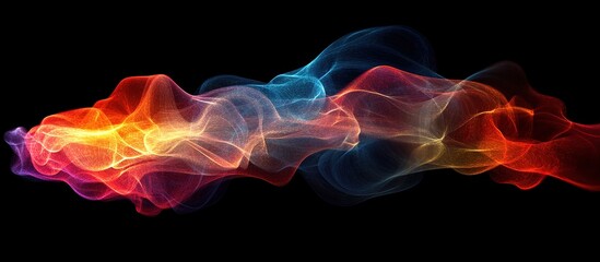 Fototapeta premium Abstract colorful waves of light against a black background, representing fluid motion and energy.