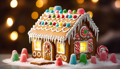 House Made Of Gingerbread For Christmas Celebration 