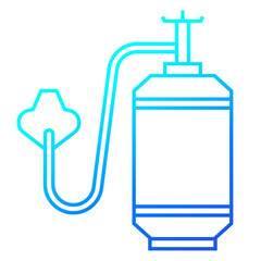 oxygen tank and mask icon, linear design