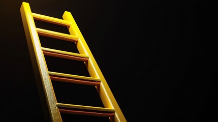 Golden Ladder with Missing Rungs   Symbolizing the Challenges of Climbing Toward Business Success