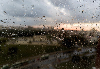 Rain drops on window