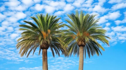 Fototapeta premium Palm Trees Standing Tall Beneath a Clear Sky