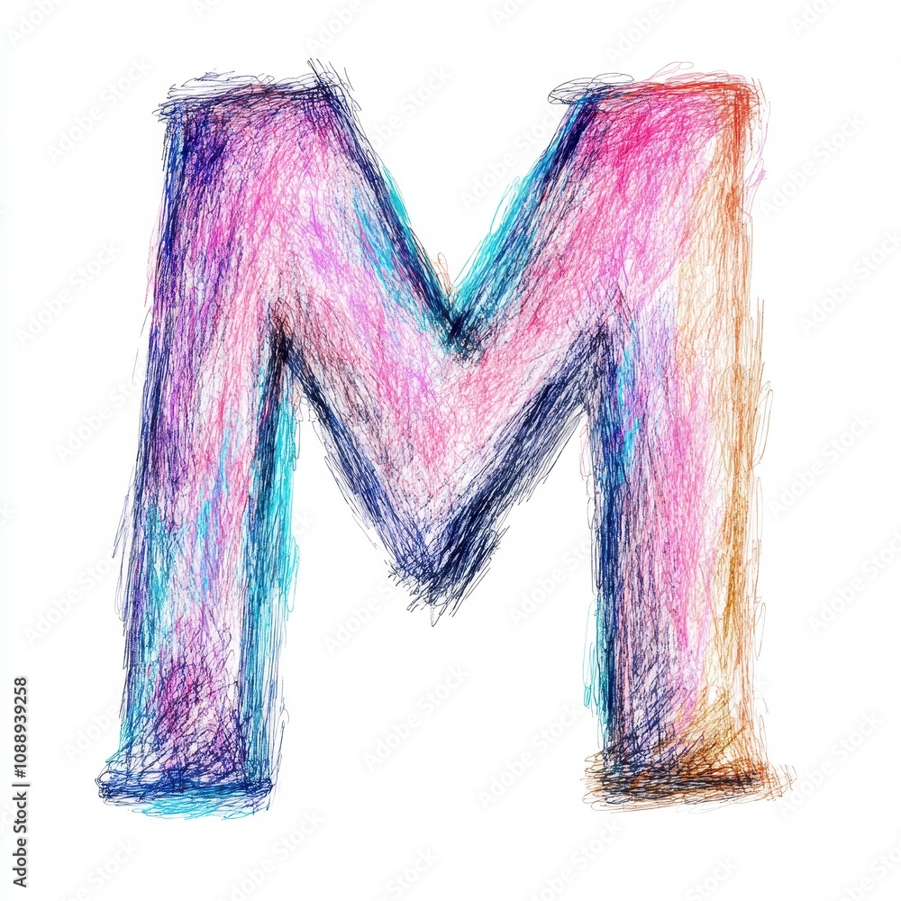 Poster a colorful, artistic representation of the letter 