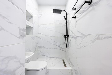 interior apartment room bathroom, sink, decorative elements, toilet. WC, sanitary unit, wash room