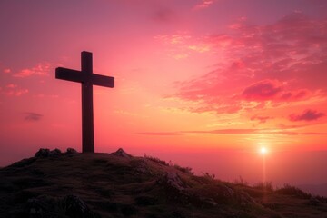 A jesus cross outdoors horizon symbol.