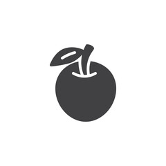 Apple with leaf vector icon