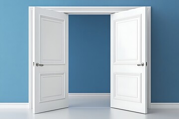 White Double Door Entrance with Contrasting Wall Classic Interior