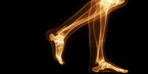 Medical X-ray of Woman's Knee Revealing Joint Pain