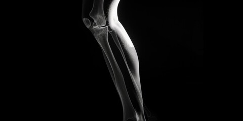 Studio-lit Knee X-ray on Woman's Leg with Pain Indicators