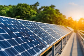 Pedestrian Bridge with Solar Panels – A Sustainable and Eco-Friendly Design Featuring Green Energy Solutions in an Urban Landscape