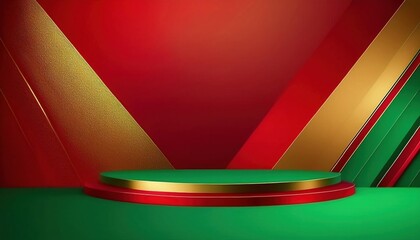 Vibrant Stage Backdrop with Circular Platform