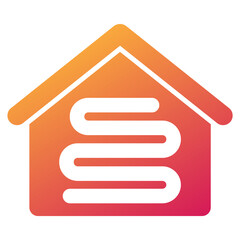 underfloor heating icon with a house